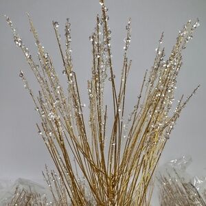 Gold Iced Floral Picks Bundle 🌟 Winter Stems • Glam Holiday Decor